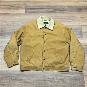 J. Crew Vintage Oarsmen Corduroy Jacket with Sherpa Lining in Tan Size Large